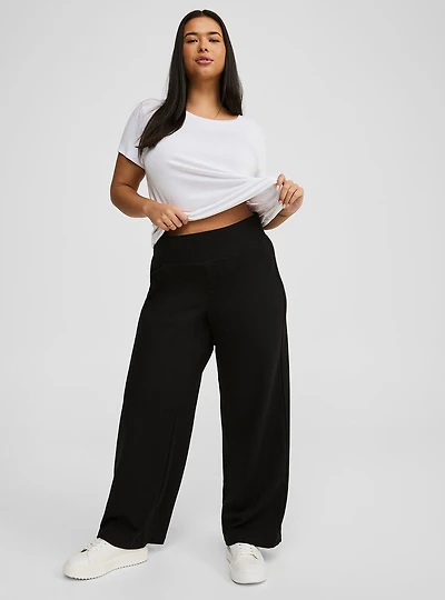 Pull On Pixie Wide Leg Studio Luxe Ponte Pant