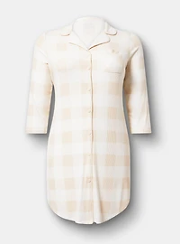 Soft Rib Button-Through Sleep Gown