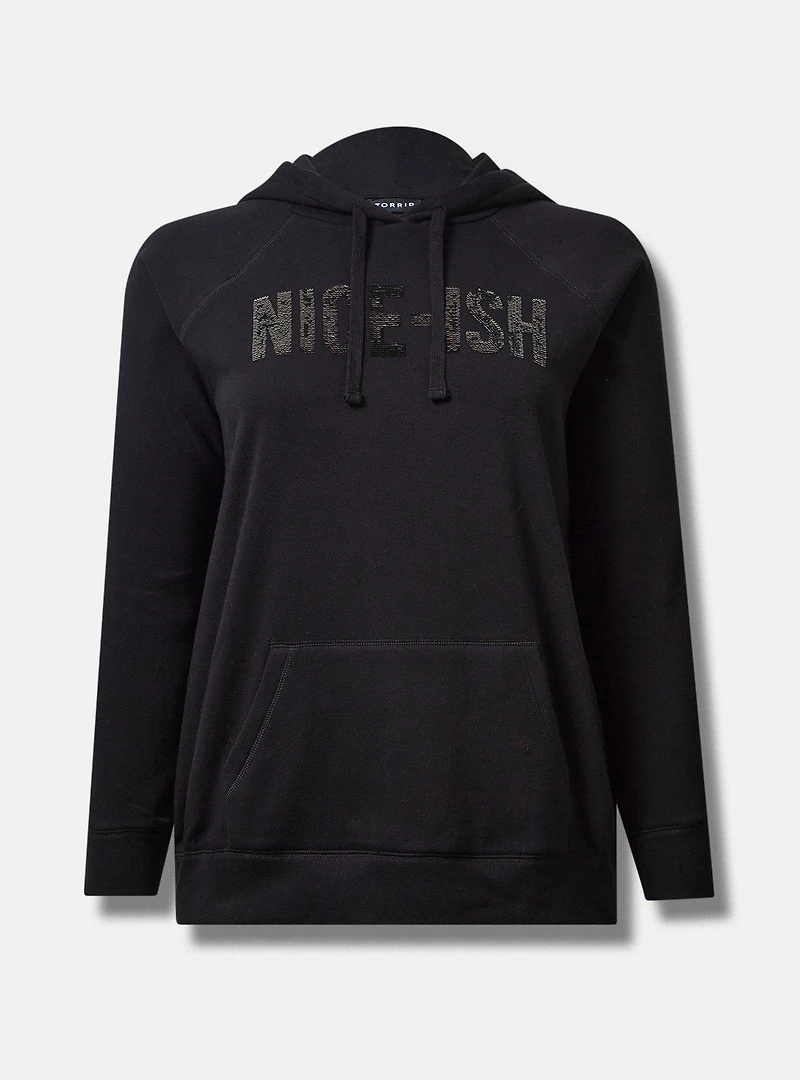 Sequin Nice-Ish Classic Fit Cozy Fleece Pullover Hoodie