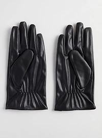 Smooth Faux Leather Gloves