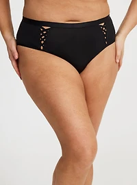 Microfiber Mid-Rise Cut-Out Hipster Panty