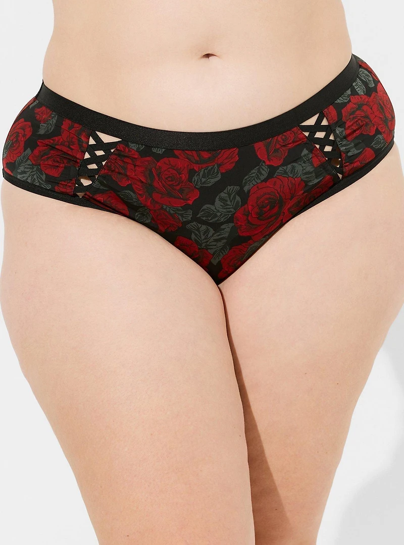 Microfiber Mid-Rise Cut-Out Hipster Panty