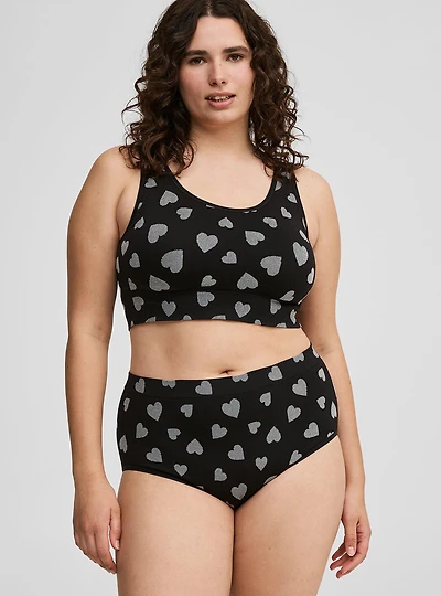 Seamless Jacquard Mid Rise Brief Panty