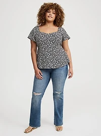 Challis Peplum Sweetheart Top