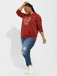 Queen Cozy Fleece Destructed Hoodie