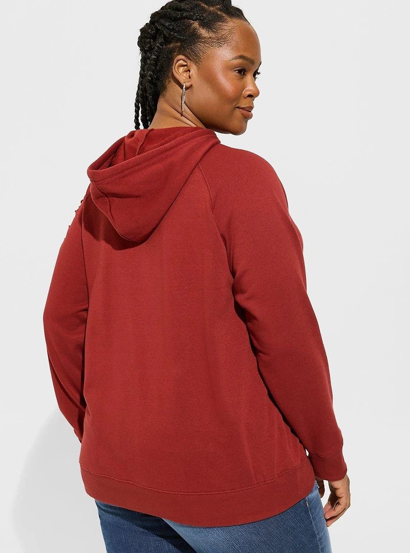 Queen Cozy Fleece Destructed Hoodie