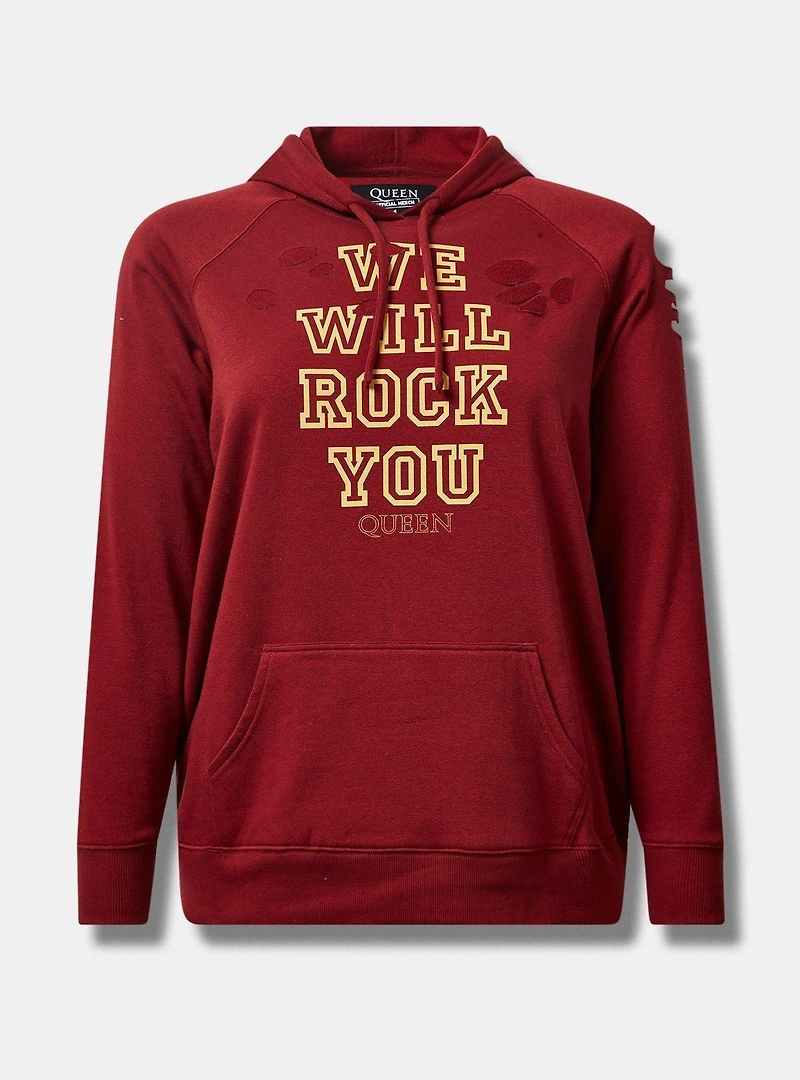 Queen Cozy Fleece Destructed Hoodie