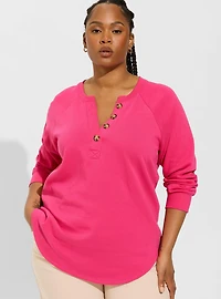 Cozy Fleece Henley Sweatshirt