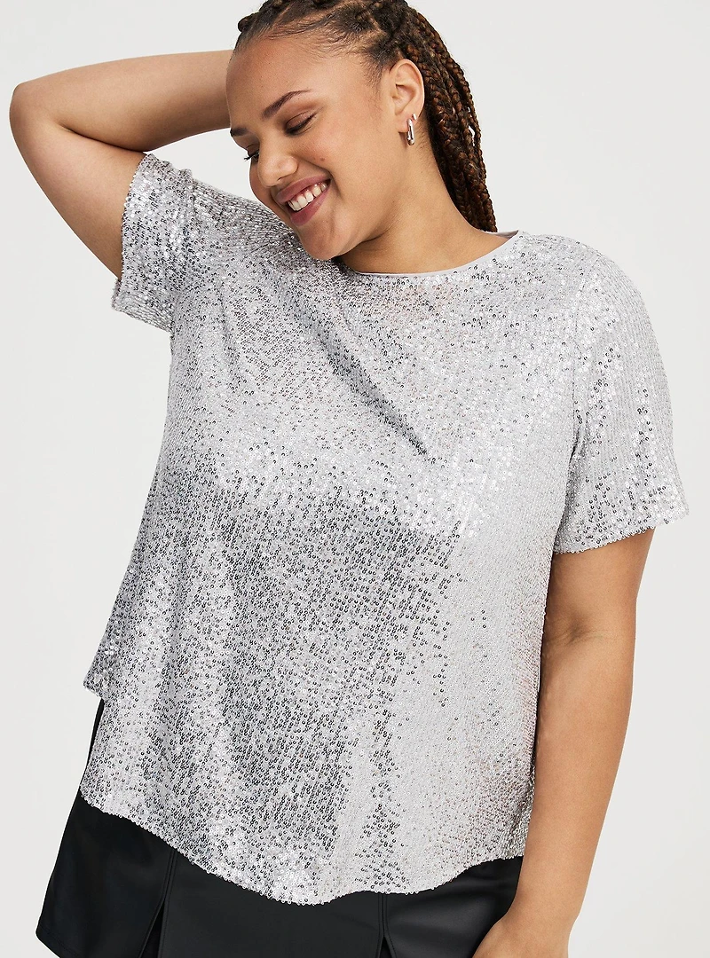 Abbey Short Sleeve Sequin Top