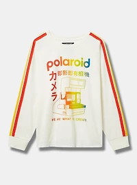 Polaroid Cozy Fleece Stripe Sleeve Sweatshirt