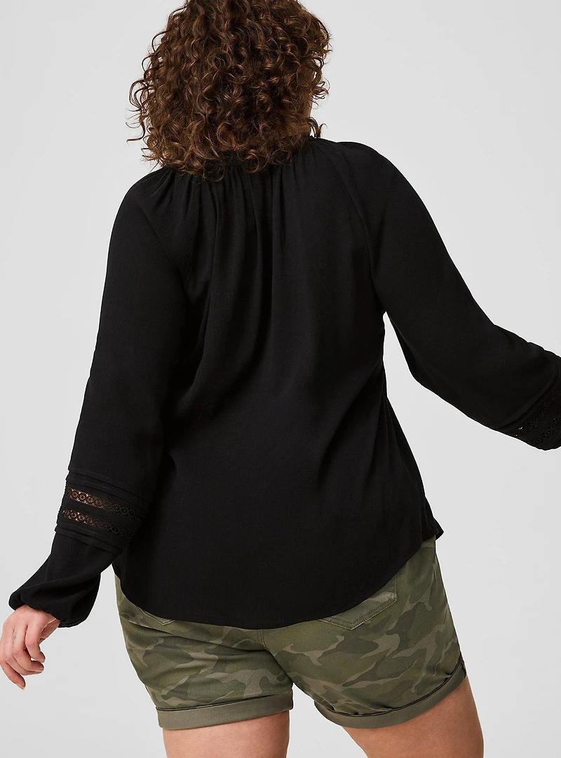 Tie Front Long Sleeve Top