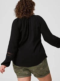 Tie Front Long Sleeve Top