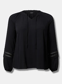 Tie Front Long Sleeve Top
