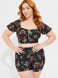 Wire-Free Flutter-Sleeve Swim Top