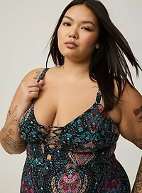 Wireless Plunge One-Piece Swimsuit