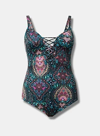 Wireless Plunge One-Piece Swimsuit