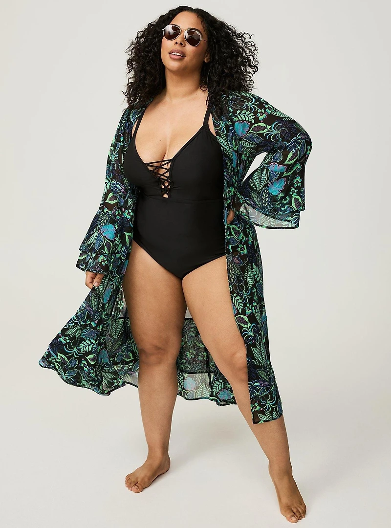 Wireless Plunge One-Piece Swimsuit