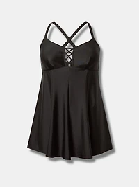 Strappy Lace-Up Swim Dress