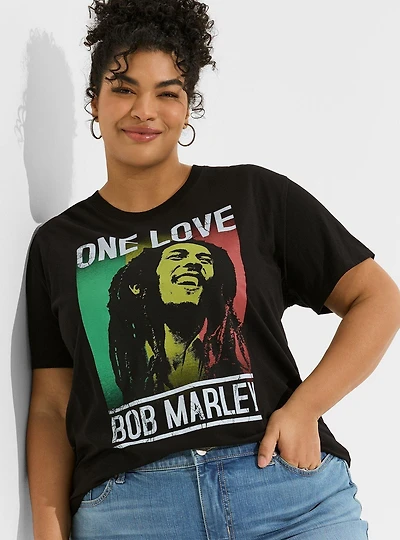 Bob Marley Relaxed Fit Cotton Crew Tunic Tee