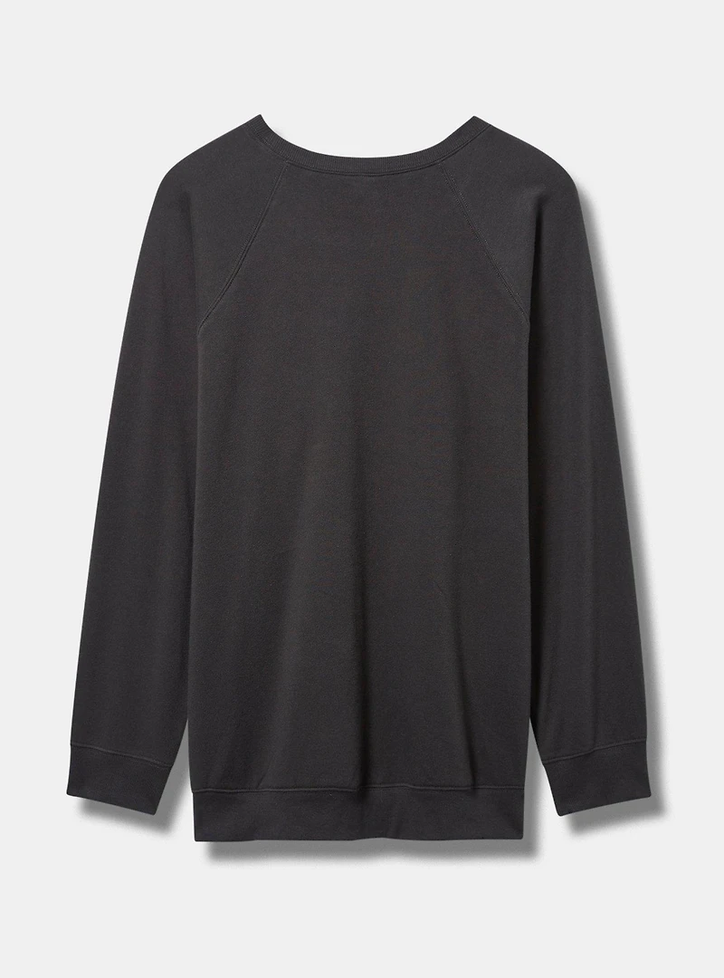 Happy Cozy Fleece Embroidered Sweatshirt