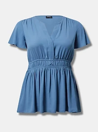 Babydoll Flutter Sleeve Blouse