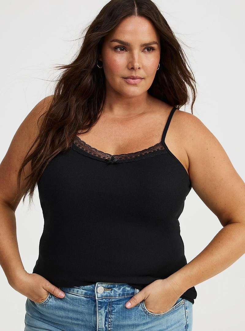 Lace Trim V-Neck Cami