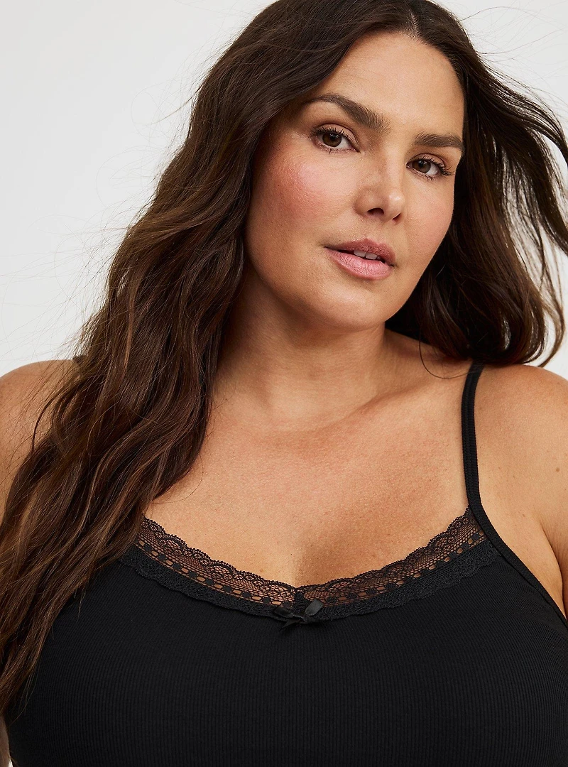 Lace Trim V-Neck Cami