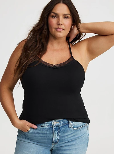 Lace Trim V-Neck Cami