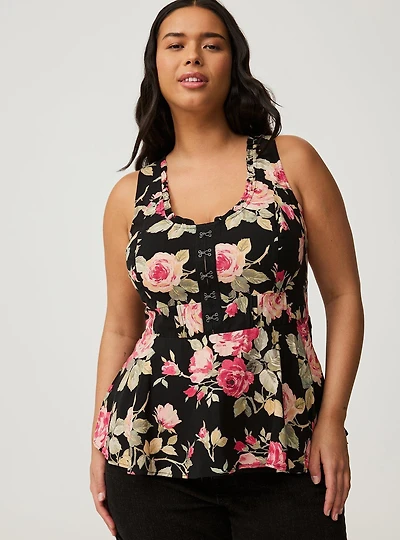 Babydoll Challis Corset Top