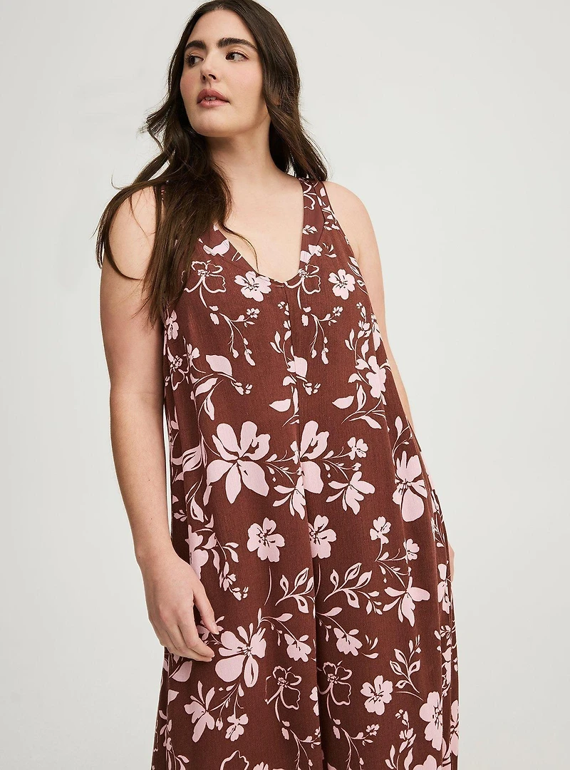 Drape Leg Jumpsuit Cover-Up