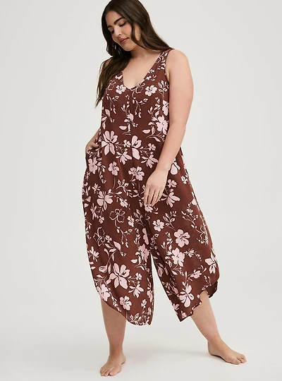 Drape Leg Jumpsuit Cover-Up
