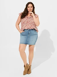 Ruffle Flutter Sleeve Top
