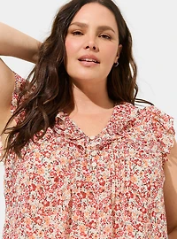 Ruffle Flutter Sleeve Top