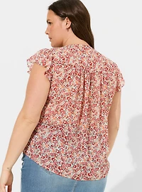 Ruffle Flutter Sleeve Top