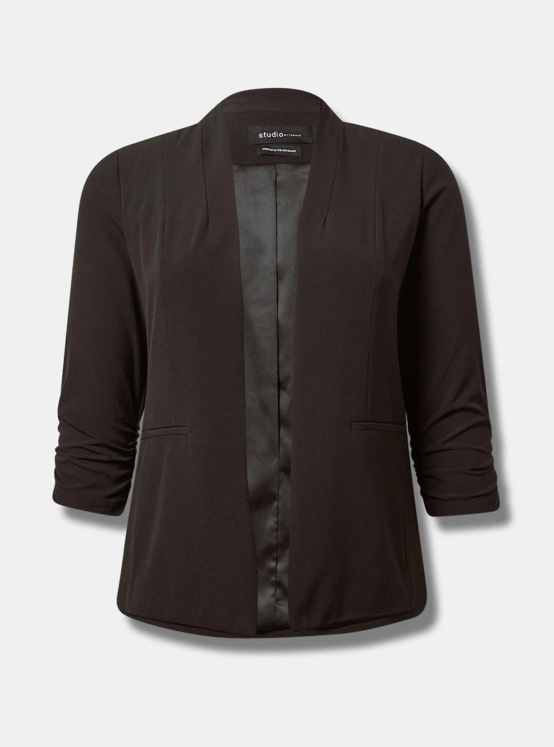 Studio Crepe Collarless Blazer