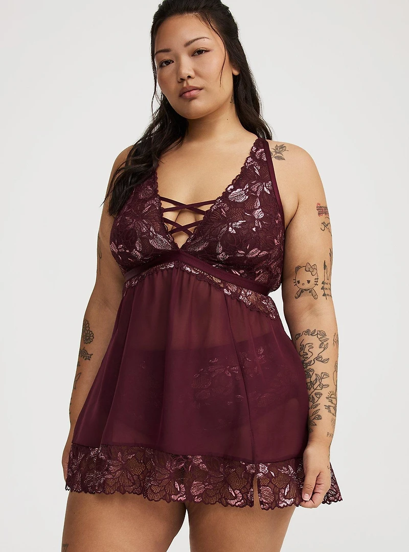 Moody Butterflies Lingerie Slip Dress