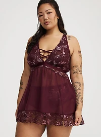 Moody Butterflies Lingerie Slip Dress