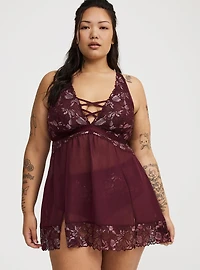 Moody Butterflies Lingerie Slip Dress