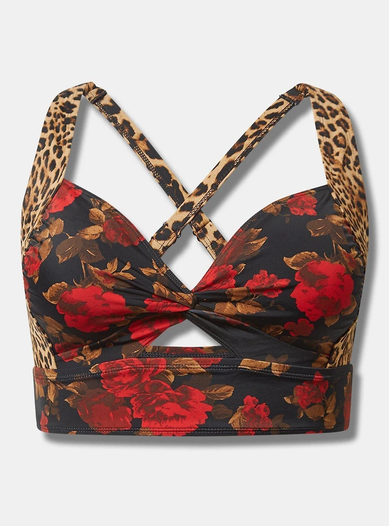 Retro Wireless Twist Front Swim Top