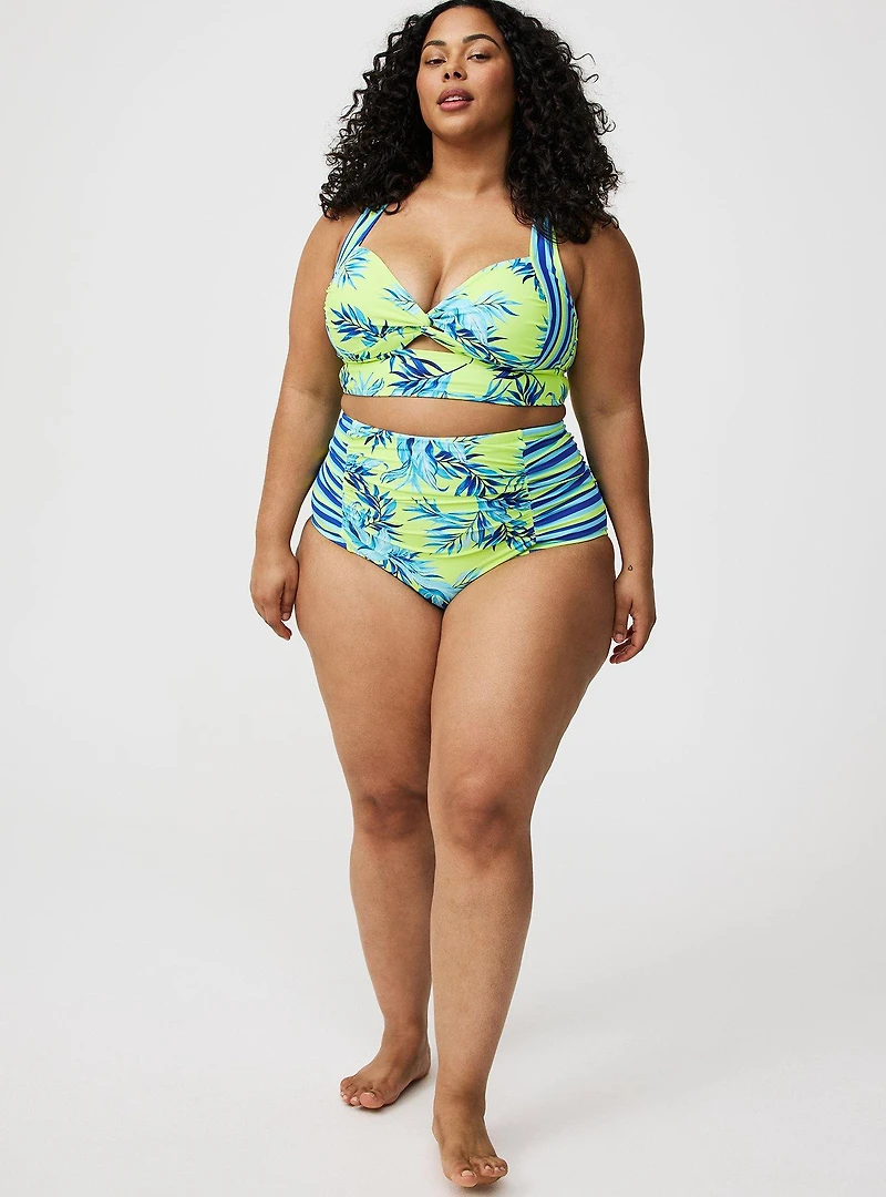 Retro Wireless Twist Front Swim Top