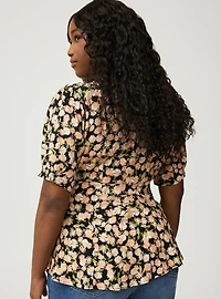 Challis Side Tie Short Sleeve Top