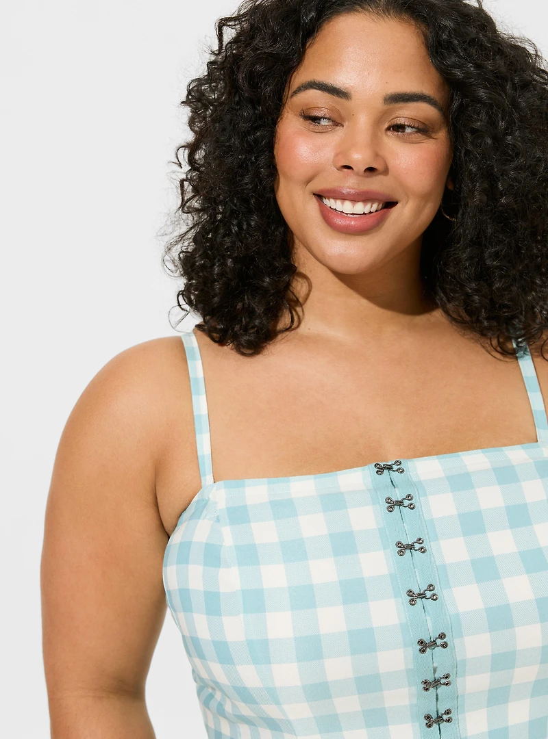 Fit And Flare Button Up Strapless Crop Top