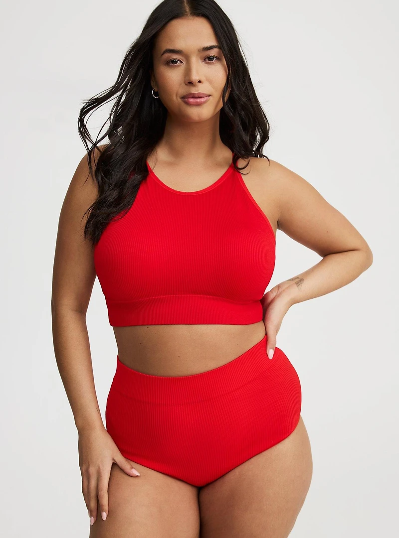 Seamless Rib High-Neck Bralette