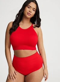 Seamless Rib High-Neck Bralette