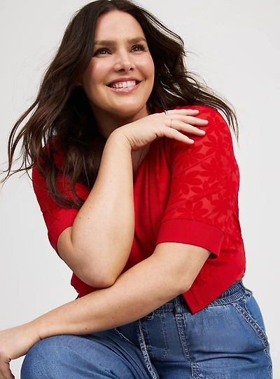 Daisy Mesh Cropped Shrug