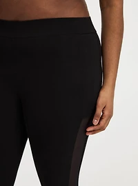 Crop Mesh Lace-Up Legging