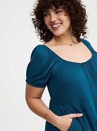 Button Front Skater Mini Dress