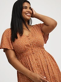 Button Front Maxi Dress