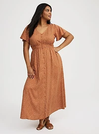 Button Front Maxi Dress
