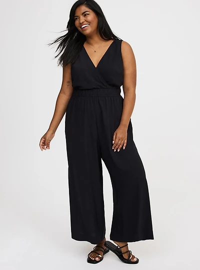 Surplice Wide Leg Jumpsuit